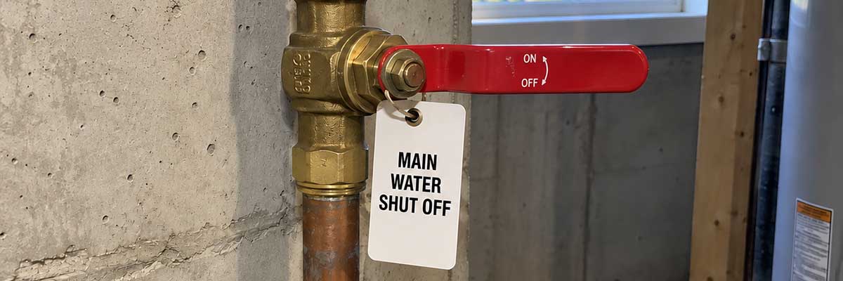 Water leak being contained during a residential plumbing emergency